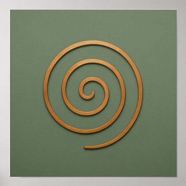 Cobre Espiral na Poster Verde (Frente)