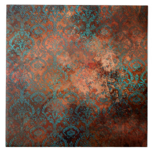 Cobre Patina Rusted Damask