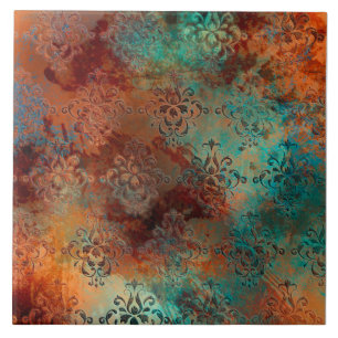 Cobre Patina Rusted Damask