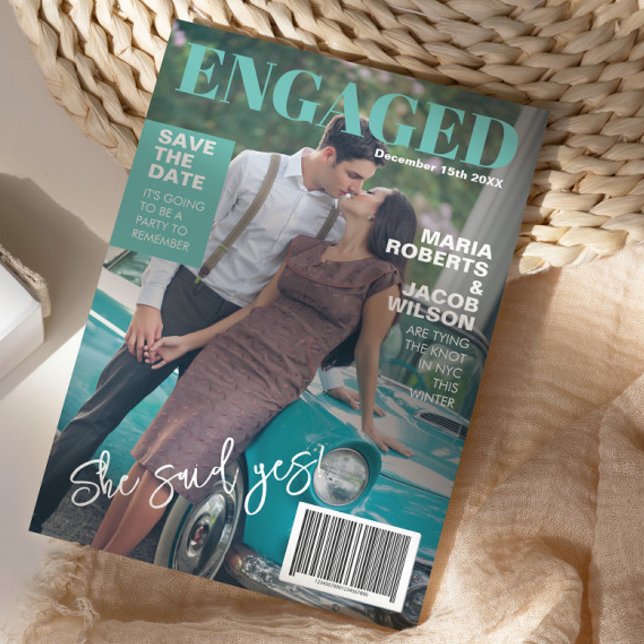 Cobrir Da Revista Salve A Data Do Anúncio Da Foto (Criador carregado)