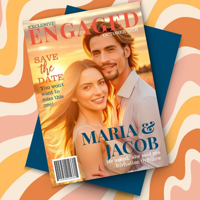 Cobrir Da Revista Salve A Data Do Anúncio Da Foto (Criador carregado)