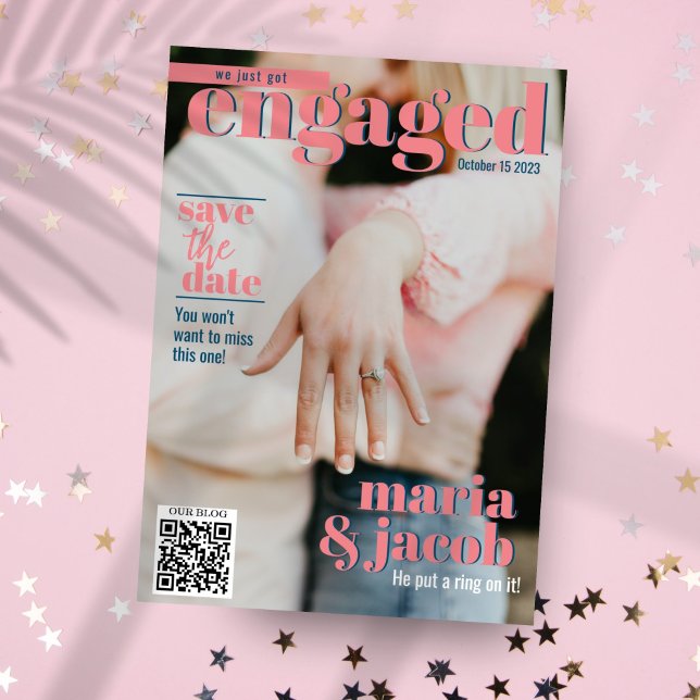 Cobrir Da Revista Salve A Data Do Anúncio Da Foto (Criador carregado)