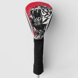 COBRIR DE CABEÇA DE GOLFE DE TIGRE PRETA E BRANCA,