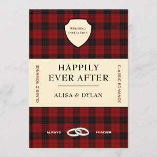 COBRIR DE LIVRO DE TARTAN SCOTTISH  CONVITE DE CAS