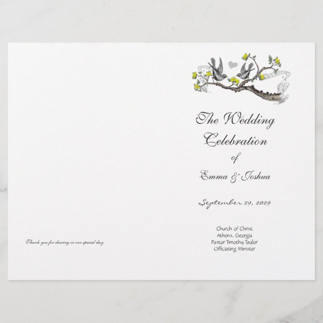 Cobrir do Programa Vintage Bird Yellow & Cinza (Frente)