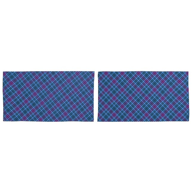 Cobrir em maiúsculas - Tartan Blue Pink Purple (Frente - conjunto)