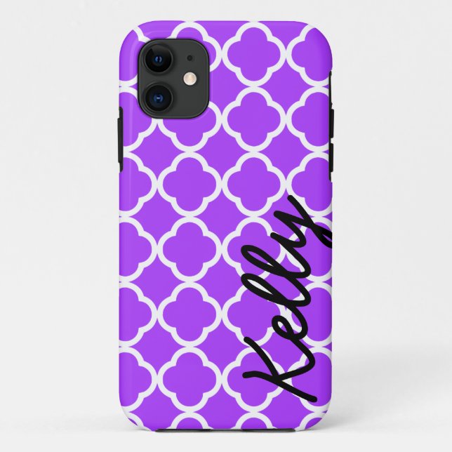Cobrir roxo personalizado das capas de iphone do (Verso)