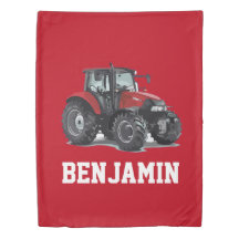 Cobrir vermelho da edredão do quarto do trator do