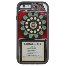 Cobrir vermelho retro do iphone do Toughie