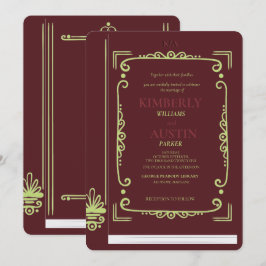 Cobrir Vintage Book | Convite para Casamento do Te