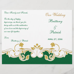 COBRIR Wedding enrolado branco do programa do ouro