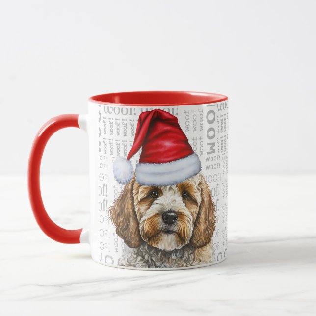 Cockapoo Adorável e Caneca de Natal (Esquerda)