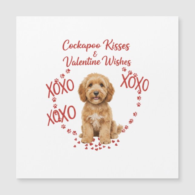 Cockapoo Kisses Valentine Wishes Dog Lover (Frente)