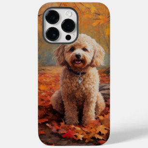 Cockapoo nas Folhas do outono caem inspiração