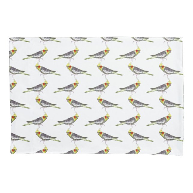 Cockatiel Frenzy Pillowcase (escolha a cor) (Frente-Esquerda)