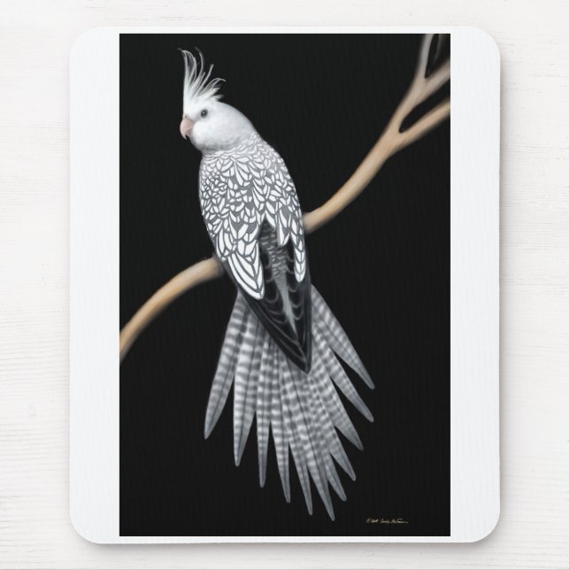 Cockatiel Whitefaced Mousepad da pérola (Frente)