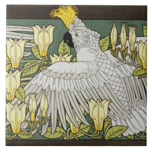 Cockatoas, Magnolia e Arte de Camundongos Brancos 