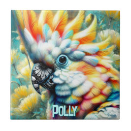 Cockatoo Bird Yellow Poppies Personalized