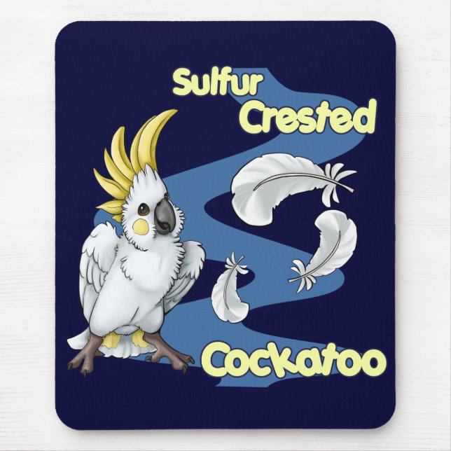 Cockatoo com crista Mousepad do enxofre de "Cutie" (Frente)