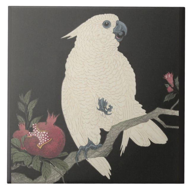 Cockatoo e romã de Ohara Koson (Frente)