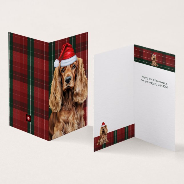 Cocker Spaniel Dog Plaid Christmas Holiday (Interior e exterior)