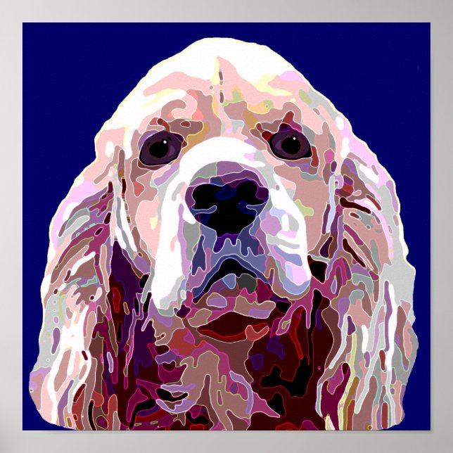 Cocker Spaniel em Poster de cores brilhantes (Frente)