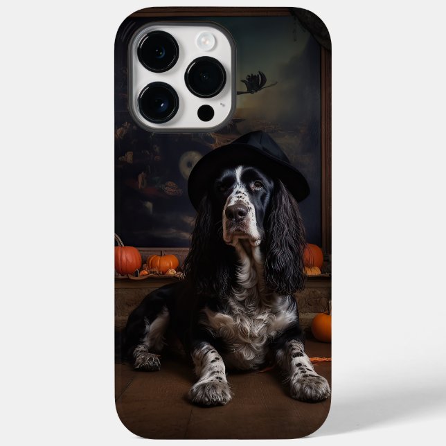 Cocker Spaniel Inglês Abóboras Halloween Assustado (Verso)