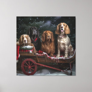 Cocker Spaniel Nevado Trenó Natal Decoração