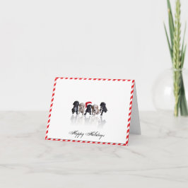 Cocker Spaniel Puppies no Cartão de Natal de Santa