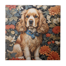 Cocker Spaniel William Morris Inspirou Floral