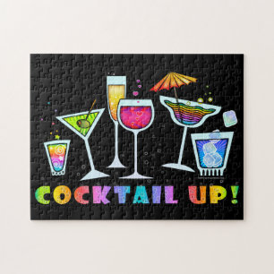 COCKTAIL ACIMA DOS QUEBRA-CABEÇA DOS VIDROS