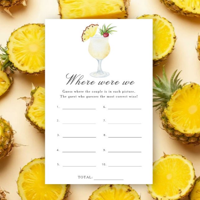 Cocktail Bridal shower - Where were we game (Criador carregado)