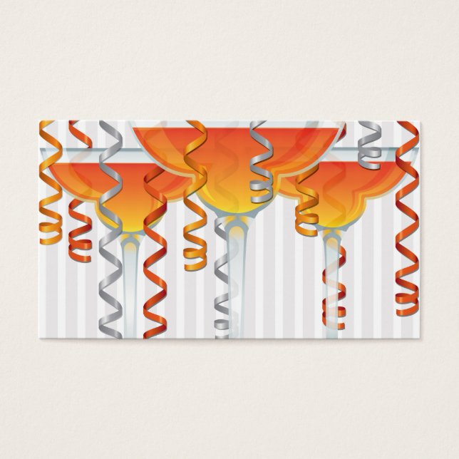 cocktail e fita de cor laranja (Frente)