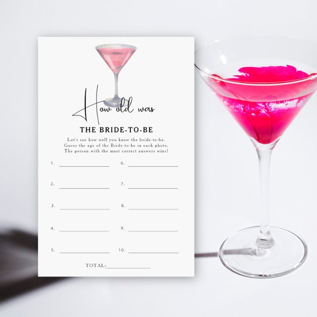 Cocktail How old was the bride to be game (Criador carregado)