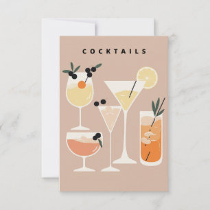 Cocktail inspirado nos retrorreflectores cartões d