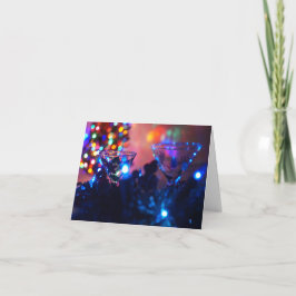 Cocktails de Natal Azul. Cartão de Saudação de Nat