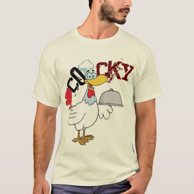Cocky, Frango Servindo Camisa Janta Chiken (Frente)