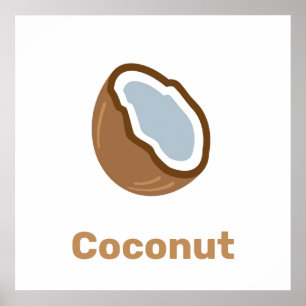 Coco castanho com palavras poster