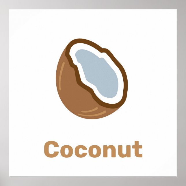 Coco castanho com palavras poster (Frente)