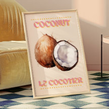 Coconut Le Cocotier Poster francês