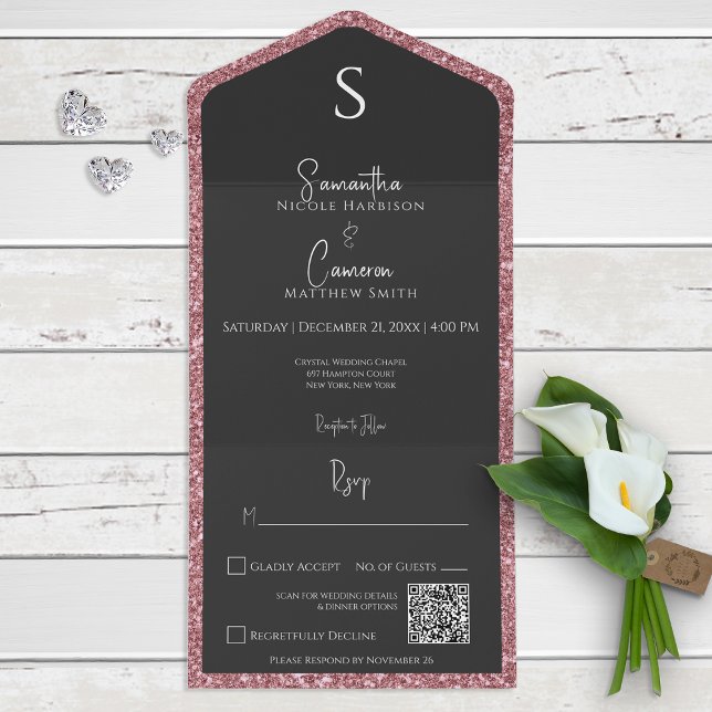 Cód. QR do Glam Preto e da Brilhante Rosa (Criador carregado)