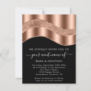 Cód. QR Rosa Dourado Preto do Evento de Casamento