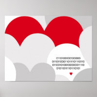 Código Binário Eu te amo coração poster Geek