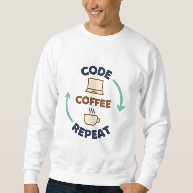Código, Café, Repetir – Camiseta Divertida para Pr (Frente)