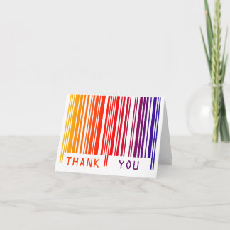 Código de Barras Colorido Obrigado Cartão de Nota