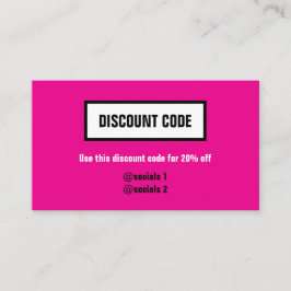 Código de desconto com código QR, Cartão de visita