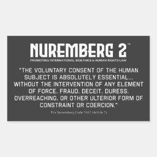 Código de Nuremberga 1947 A. 1 Adesivos retangula