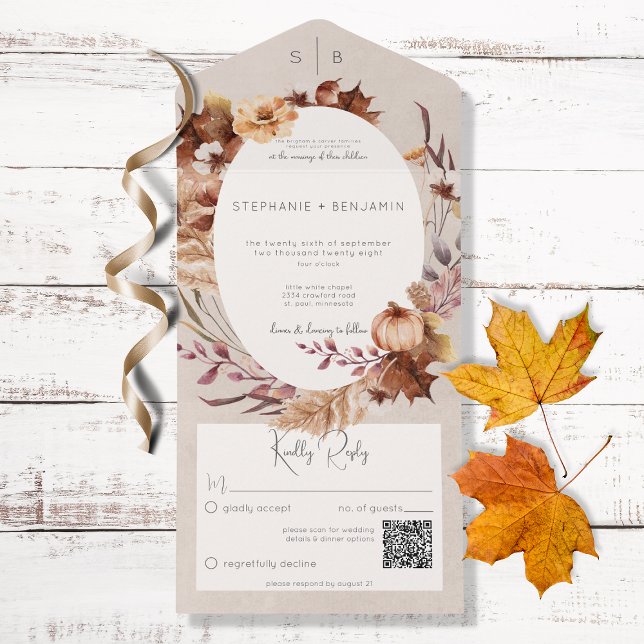 Código de QR de queda floral e de saída (Criador carregado)