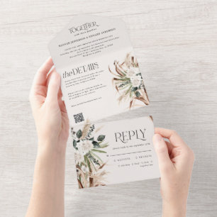 código de QR do casamento do eucalipto russo moder