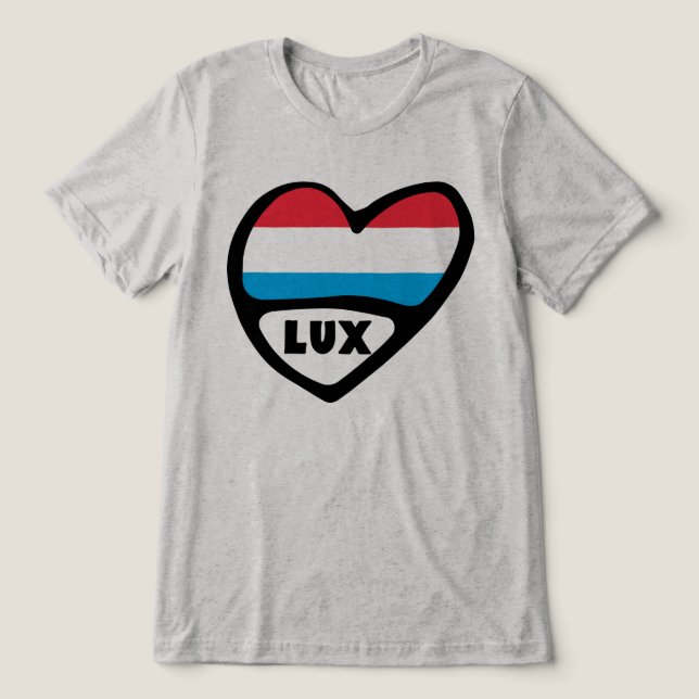 Código do País Luxemburgo Sinalizador Heart LUX (Design frontal)